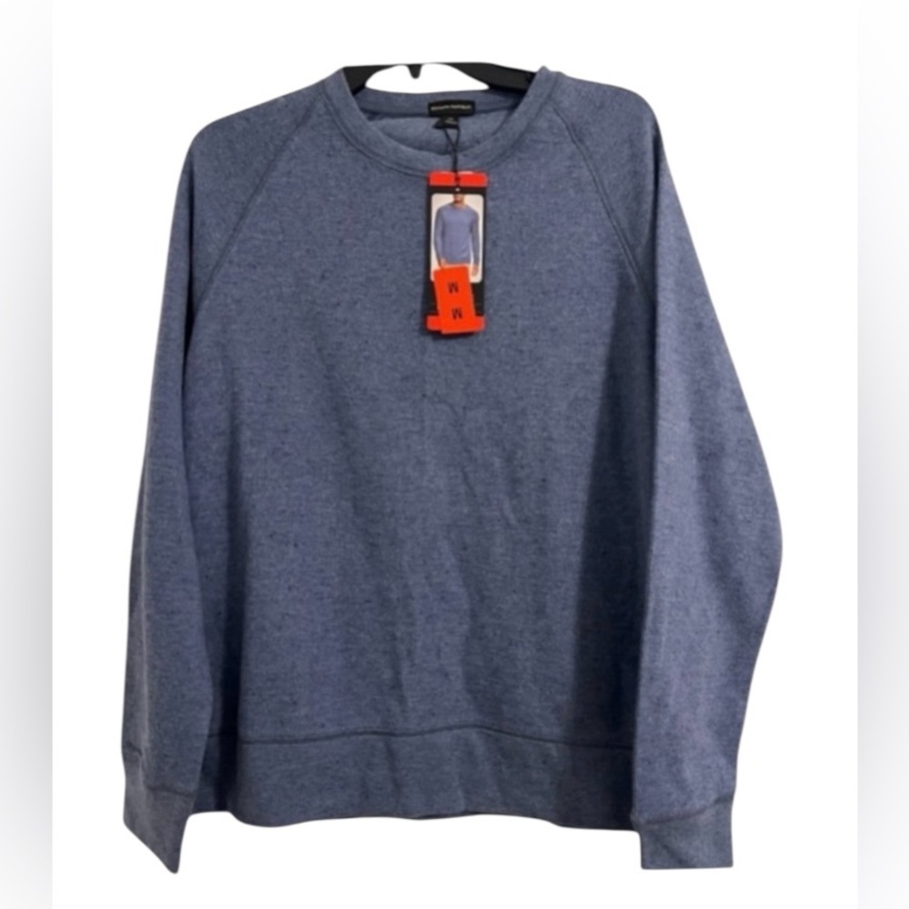 NWT Banana Republic men’s medium long sleeve double knit solid blue sweatshirt